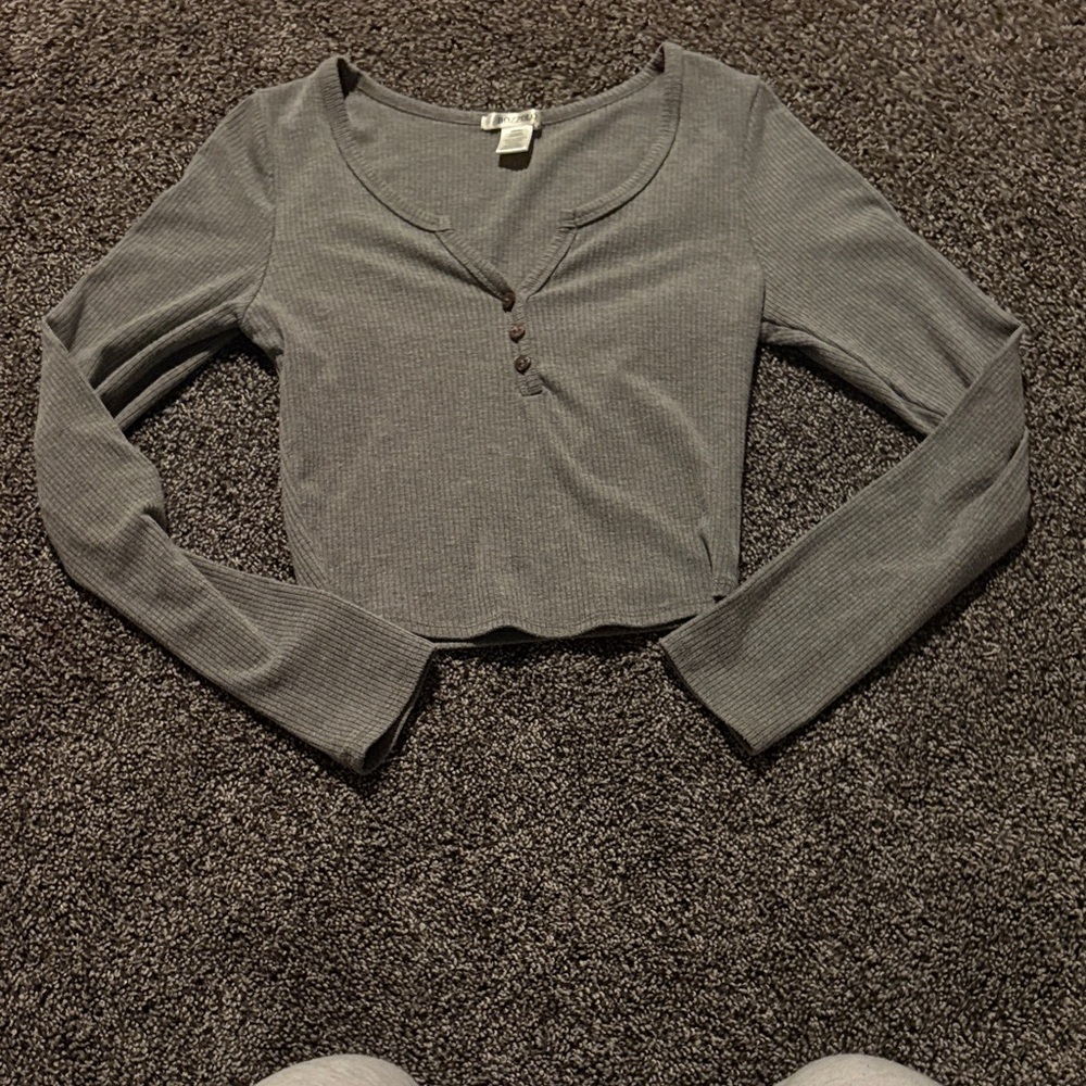 Bozzolo Charcoal Long Sleeve Women's Top